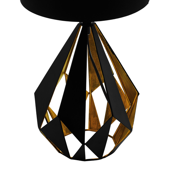 Tischleuchte Carlton II - Schwarz - Höhe: 51 cm