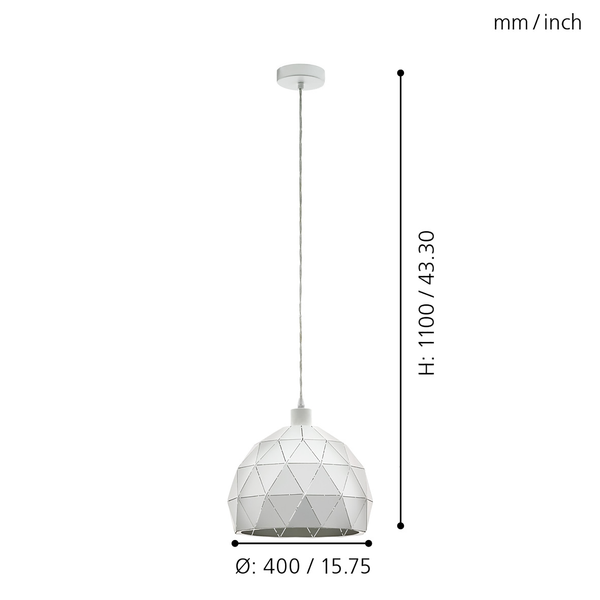 Pendelleuchte Roccaforte I - Weiß - Höhe: 110 cm