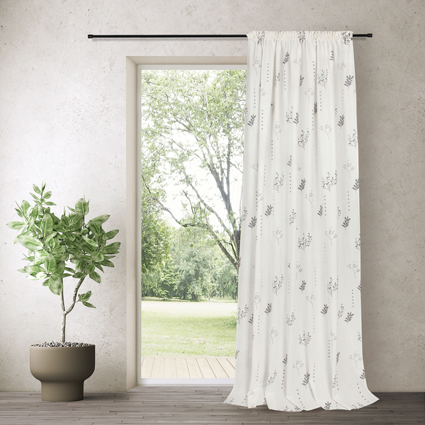 Fertigschal Annett - Bio-Baumwolle - Weiß / Grau - Grau