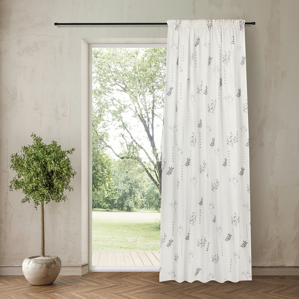 Fertigschal Annett - Bio-Baumwolle - Weiß / Grau - Grau