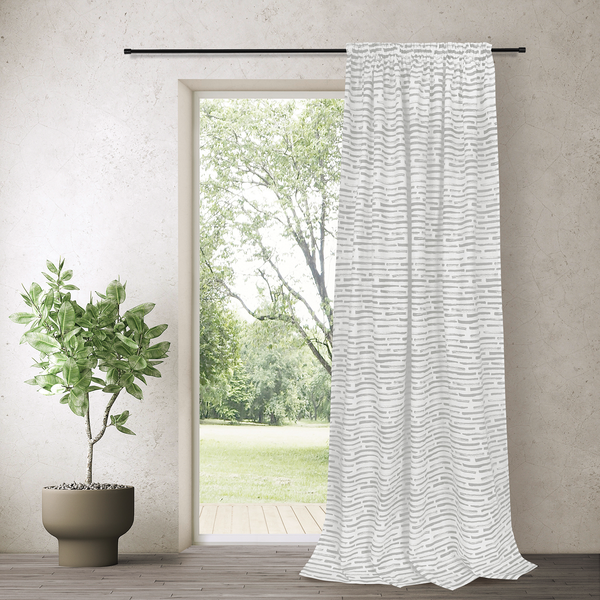 Fertigschal Magnus - Bio-Baumwolle - Weiß / Hellgrau - Hellgrau