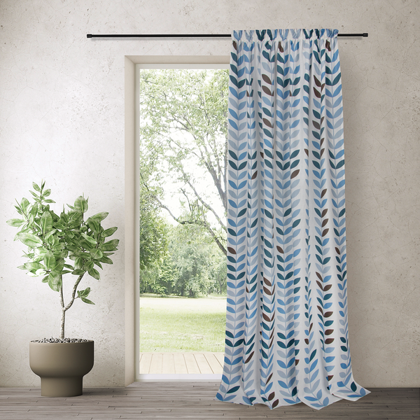 Fertigschal Silvio - Bio-Baumwolle - Weiß / Blau