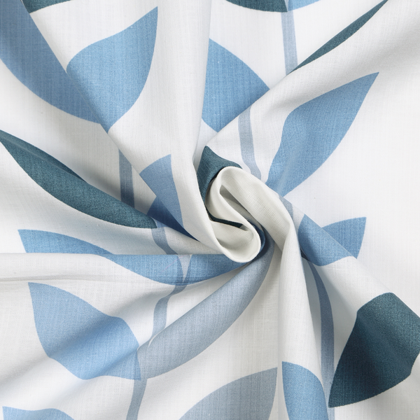 Fertigschal Silvio - Bio-Baumwolle - Weiß / Blau