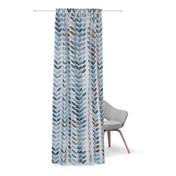 Fertigschal Silvio - Bio-Baumwolle - Weiß / Blau