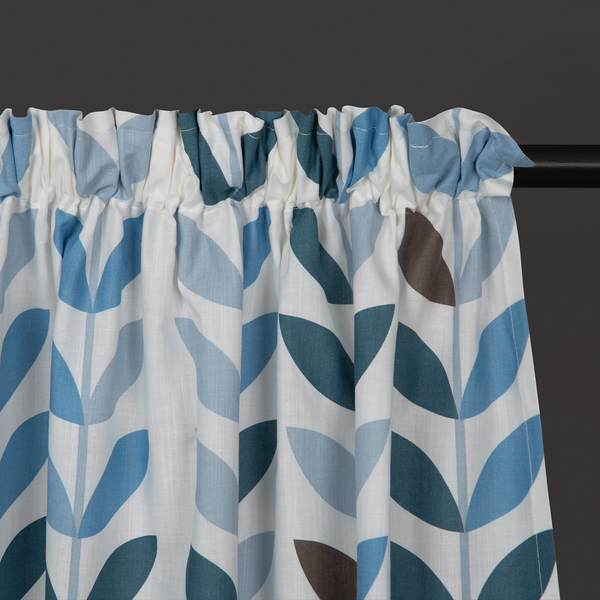 Fertigschal Silvio - Bio-Baumwolle - Weiß / Blau