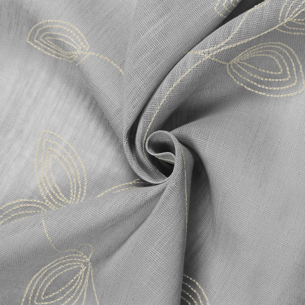 Fertigschal Corinna - Bio-Baumwolle - Grau / Natur