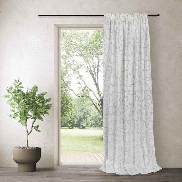 Fertigschal Ilia - Bio-Baumwolle - Weiß / Hellgrau