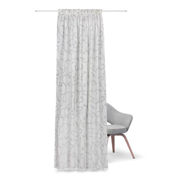 Fertigschal Ilia - Bio-Baumwolle - Weiß / Hellgrau