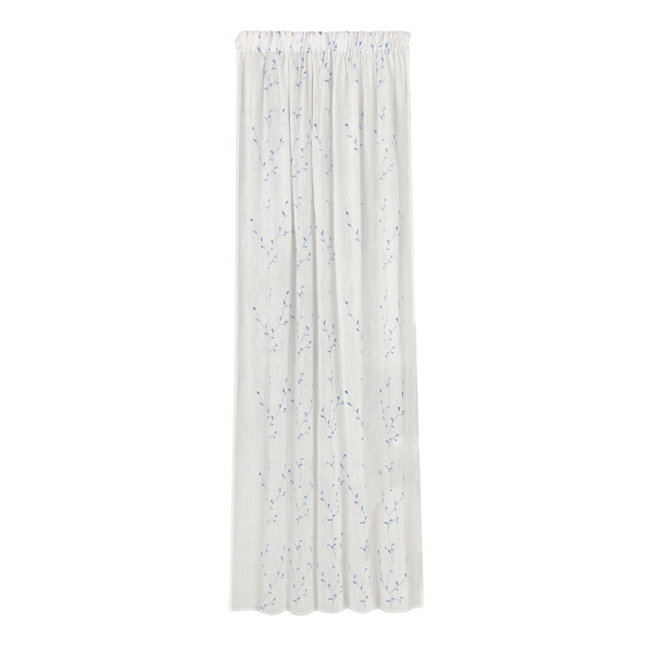 Fertigschal Luisa - Bio-Baumwolle - Weiß / Nebelblau