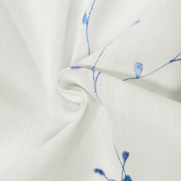 Fertigschal Luisa - Bio-Baumwolle - Weiß / Nebelblau