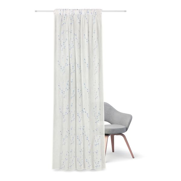 Fertigschal Luisa - Bio-Baumwolle - Weiß / Nebelblau