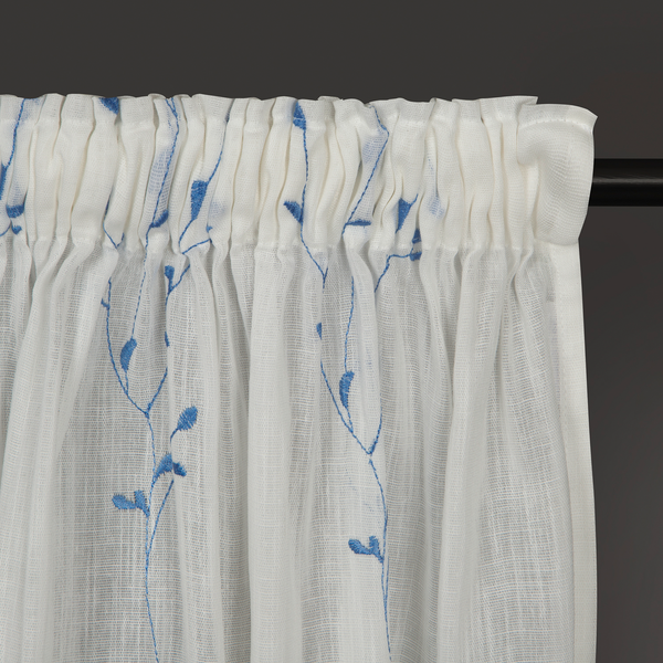 Fertigschal Luisa - Bio-Baumwolle - Weiß / Nebelblau