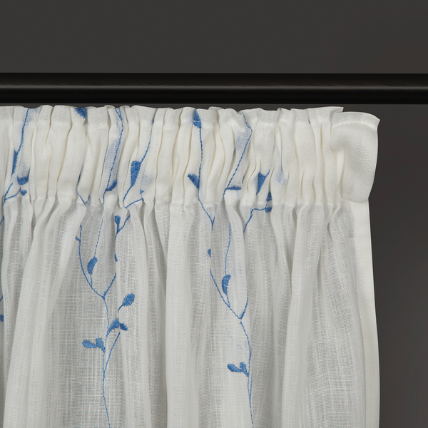 Fertigschal Luisa - Bio-Baumwolle - Weiß / Nebelblau