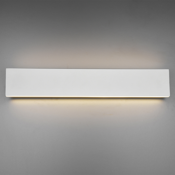 LED-Wandleuchte Concha - Aluminium - 2-flammig - Weiß - Breite: 47 cm