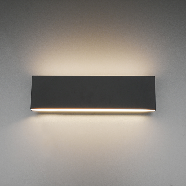 LED-Wandleuchte Concha - Aluminium - 2-flammig - Schwarz - Breite: 28 cm