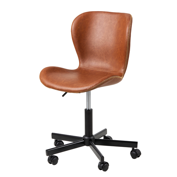 Bürostuhl LIVARAS - Kunstleder Aken: Vintage Cognac