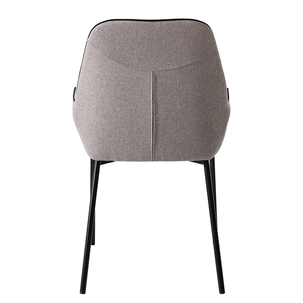 Polsterstuhl Evy II (2er-Set) - Samt & Webstoff / Metall - Schwarz - Kies