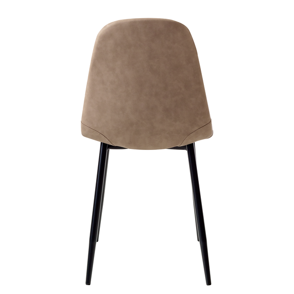Polsterstuhl Iskmo VII - Kunstleder / Metall - Schwarz - Braun - 2er Set