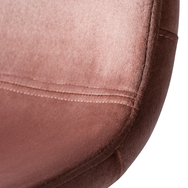 Polsterstuhl Iskmo VIII - Samt / Metall - Eiche Dekor - Rosa - 2er Set