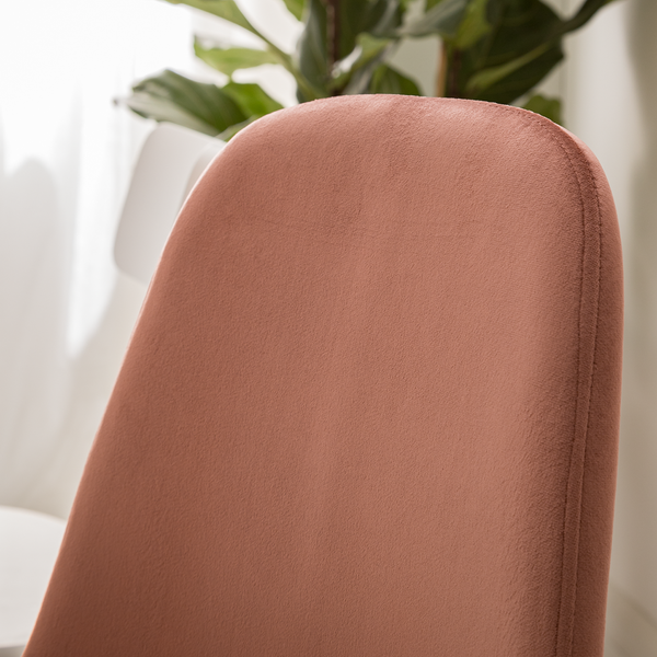 Polsterstuhl Iskmo VIII - Samt / Metall - Eiche Dekor - Rosa - 2er Set