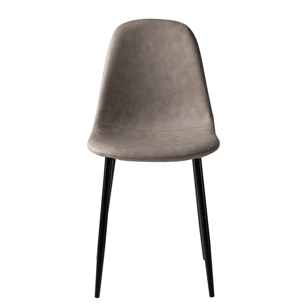 Polsterstuhl Iskmo VII - Kunstleder / Metall - Schwarz - Taupe - 2er Set