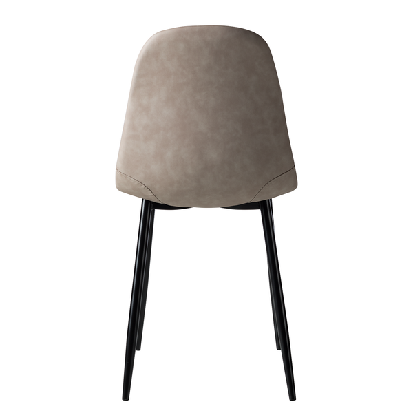 Polsterstuhl Iskmo VII - Kunstleder / Metall - Schwarz - Taupe - 2er Set