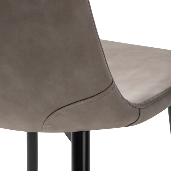 Polsterstuhl Iskmo VII - Kunstleder / Metall - Schwarz - Taupe - 2er Set