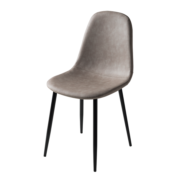 Polsterstuhl Iskmo VII - Kunstleder / Metall - Schwarz - Taupe - 2er Set