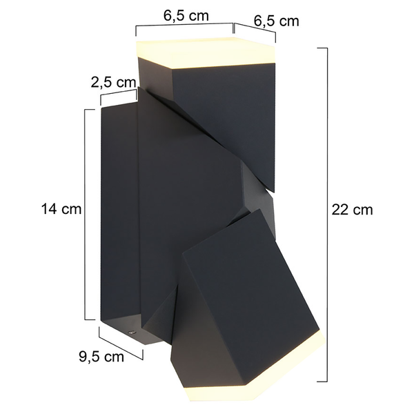 LED-Wandleuchte Outdoor Collection VII - Aluminium - 2-flammig