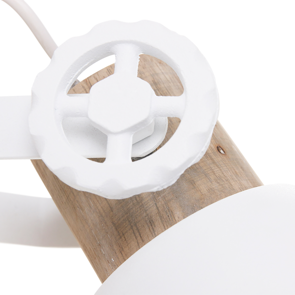 Deckenleuchte Mexlite VI - Stahl / Kiefer - 1-flammig - Weiß - Flammenanzahl: 1