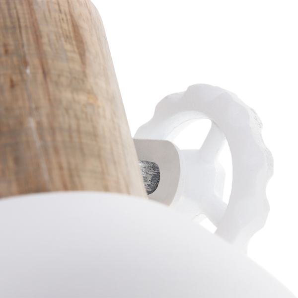 Deckenleuchte Mexlite VI - Stahl / Kiefer - 1-flammig - Weiß - Flammenanzahl: 1