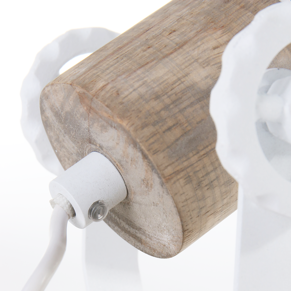 Deckenleuchte Mexlite VI - Stahl / Kiefer - 1-flammig - Weiß - Flammenanzahl: 1