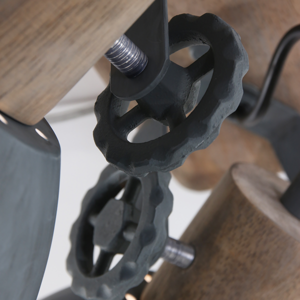 Deckenleuchte Mexlite VI - Stahl / Kiefer - 2-flammig - Grau - Flammenanzahl: 2