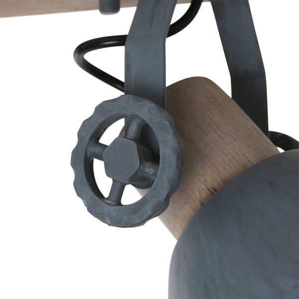 Deckenleuchte Mexlite VI - Stahl / Kiefer - 2-flammig - Grau - Flammenanzahl: 2