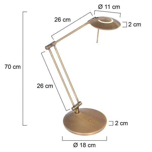 LED-Tischleuchte Zodiac II - Stahl - 1-flammig