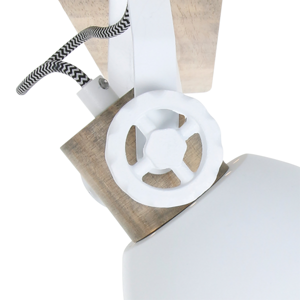 Deckenleuchte Gearwood - Eisen / Kiefer - 3-flammig - Weiß