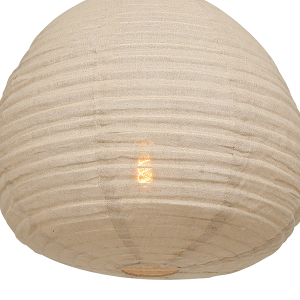 Pendelleuchte Bangalore II - Mischgewebe / Eisen - 1-flammig - Beige