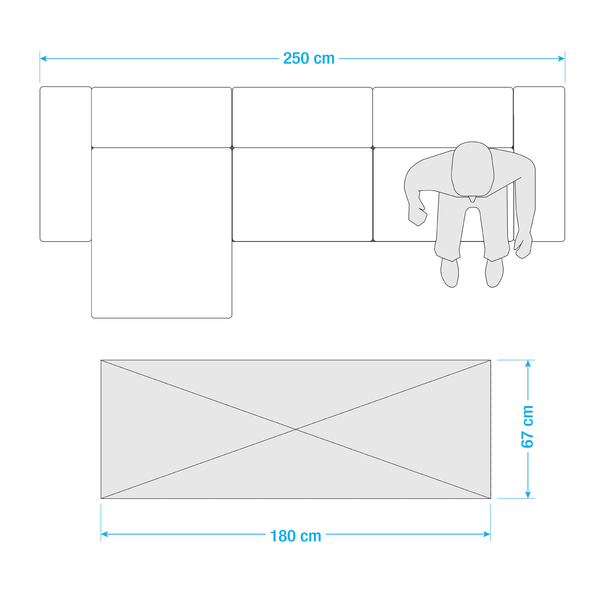 Küchenläufer Sterneküche - Mischgewebe - Grau / Hellgrau