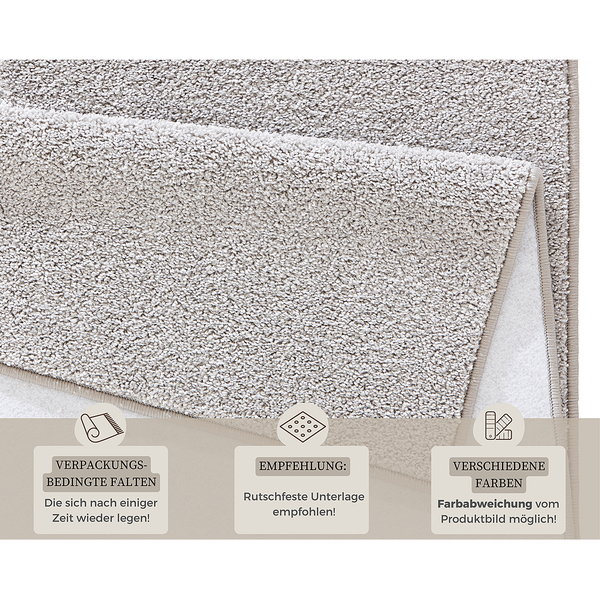 Kurzflorteppiche Pure - Mischgewebe - Lichtgrau - 80 x 150 cm
