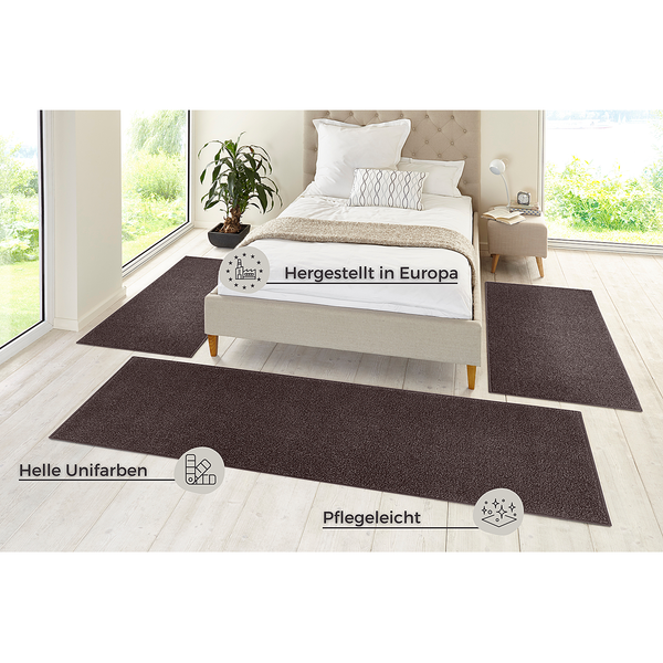 Kurzflorteppiche Pure - Mischgewebe - Anthrazit - 80 x 150 cm