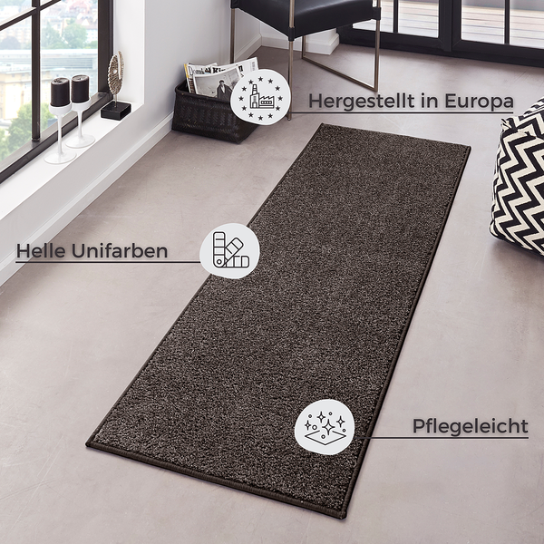 Kurzflorteppiche Pure - Mischgewebe - Anthrazit - 80 x 150 cm