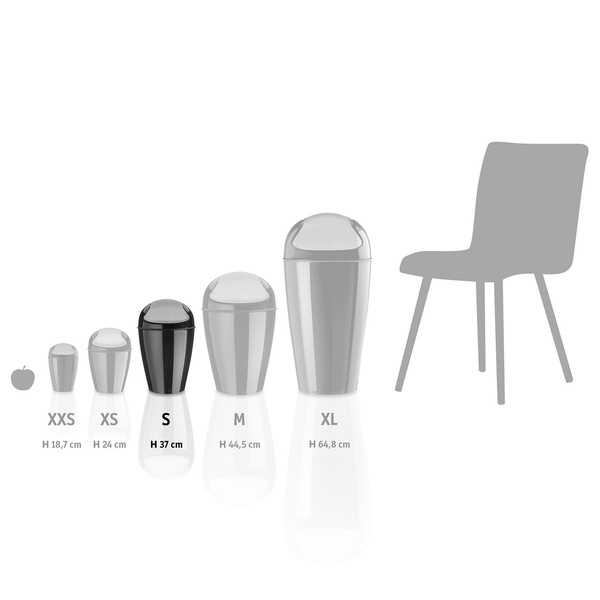 Schwingdeckeleimer Del - Polypropylen - Grau - Fassungsvermögen: 5 L