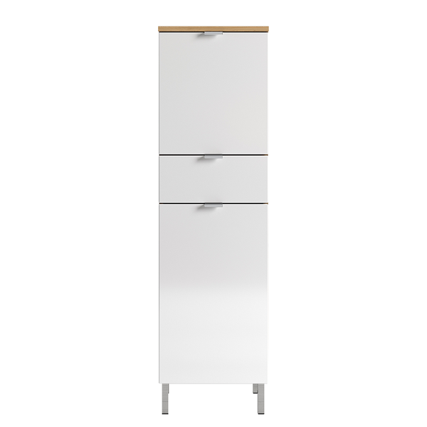 Midischrank Mauresa - Weiß / Eiche Grandson Dekor