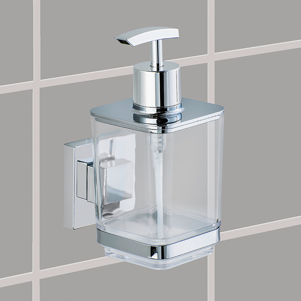 Seifenspender Vacuum-Loc Quadro - Edelstahl rostfrei / ABS - Chrom