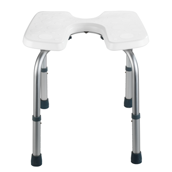 Hygienehocker Secura - Kunststoff / Aluminium - Weiß