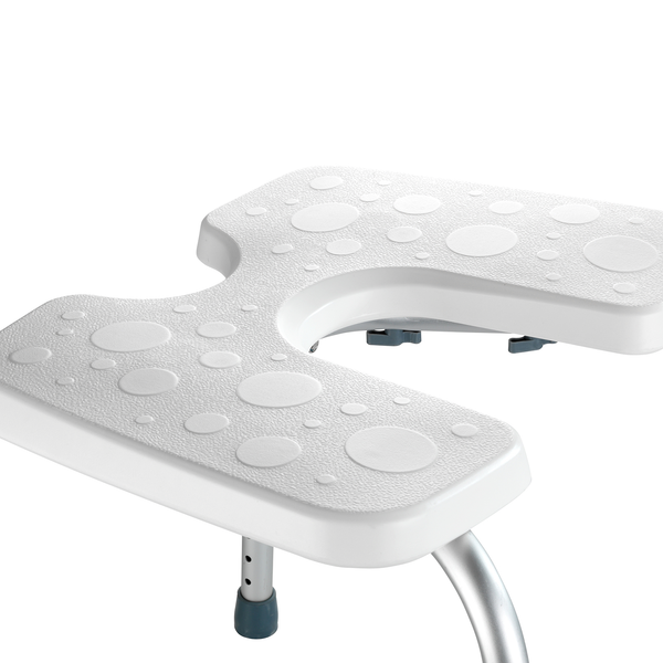 Hygienehocker Secura - Kunststoff / Aluminium - Weiß