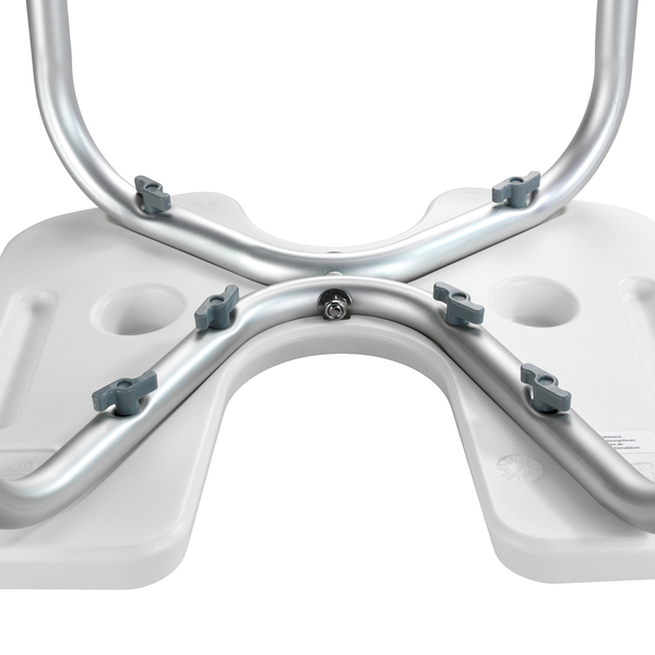 Hygienehocker Secura - Kunststoff / Aluminium - Weiß