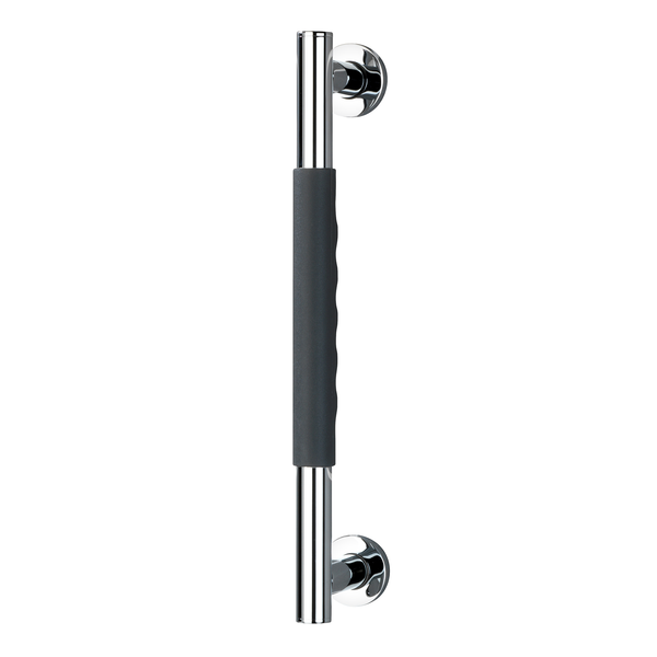 Wandhaltegriff Secura II - Silikon / Edelstahl rostfrei - Anthrazit / Chrom - Breite: 41 cm