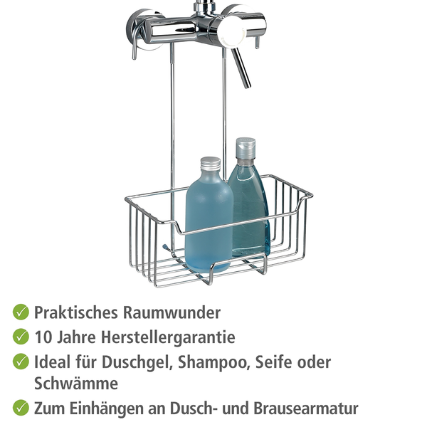 Thermostat-Dusch-Caddy Milo - Edelstahl - Silber / Transparent