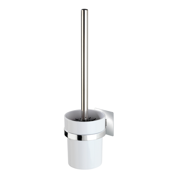 WC-Garnitur Turbo-Loc Quadro - Edelstahl rostfrei / ABS - Silber / Weiß
